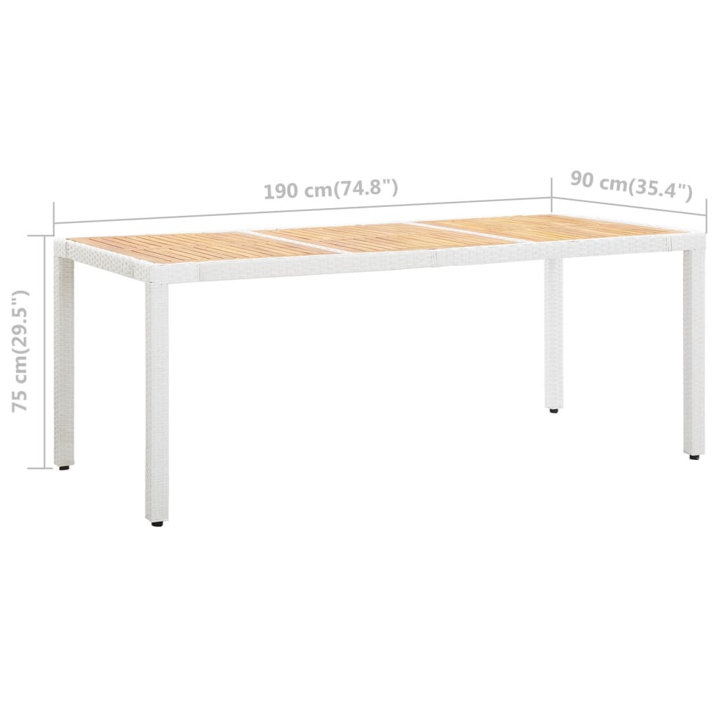 Σετ Τραπεζαρίας Εξωτερικού Χώρου 9 τεμ. Λευκό Συνθετικό Ρατάν