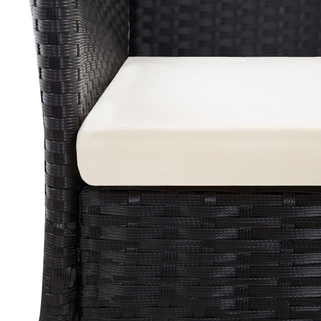 Σετ Τραπεζαρίας Εξ. Χώρου 7 τεμ. Μαύρο Συνθ. Ρατάν/Ξύλο Ακακίας