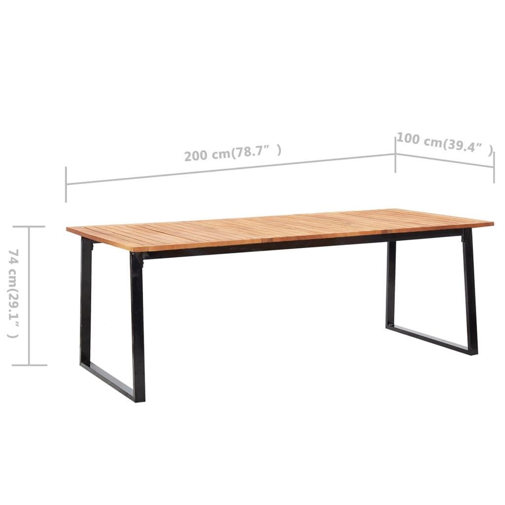 Σετ Τραπεζαρίας Εξ. Χώρου 9 τεμ. Μαύρo Συνθ. Ρατάν/Ξύλο Ακακίας