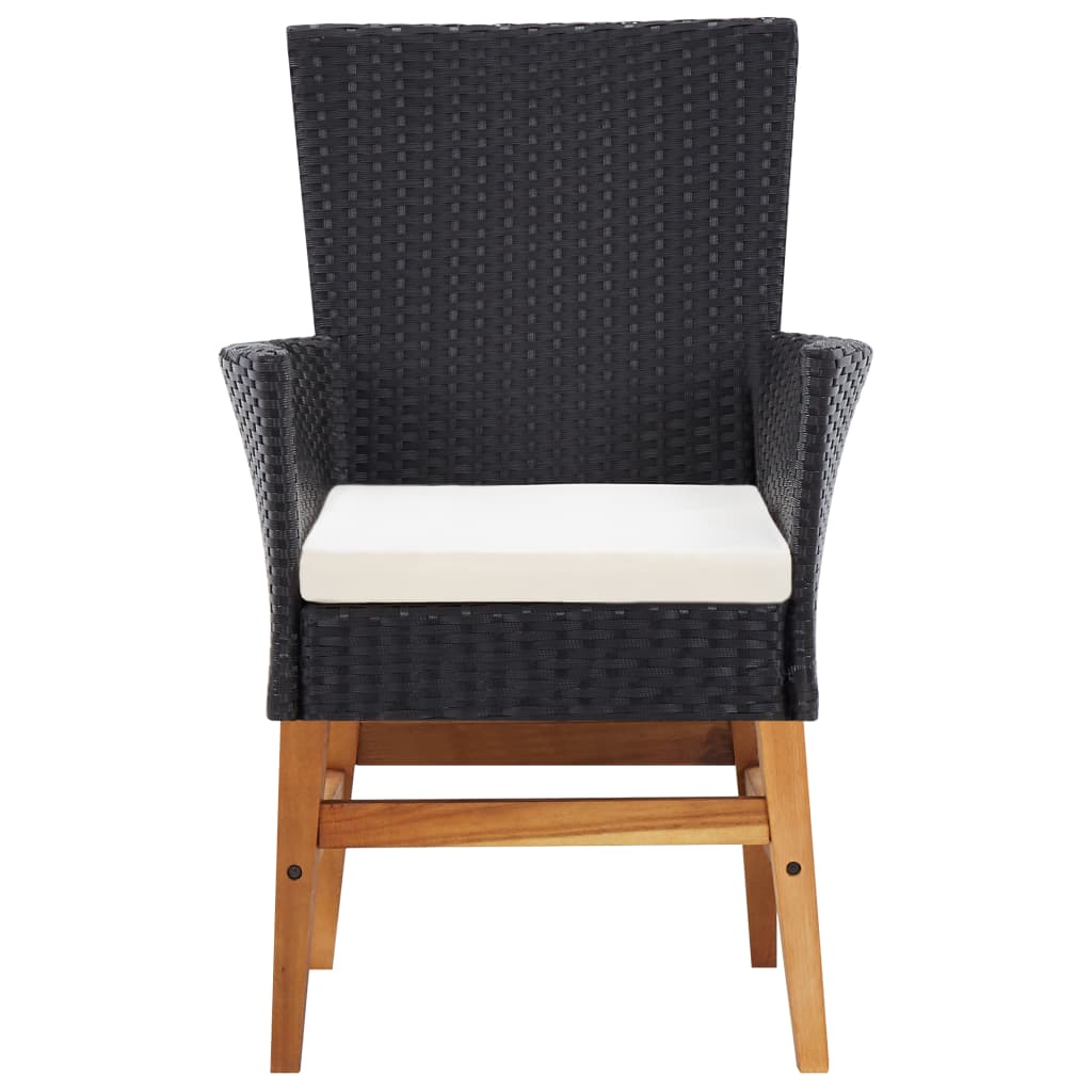 Σετ Τραπεζαρίας Εξ. Χώρου 9 τεμ. Μαύρo Συνθ. Ρατάν/Ξύλο Ακακίας