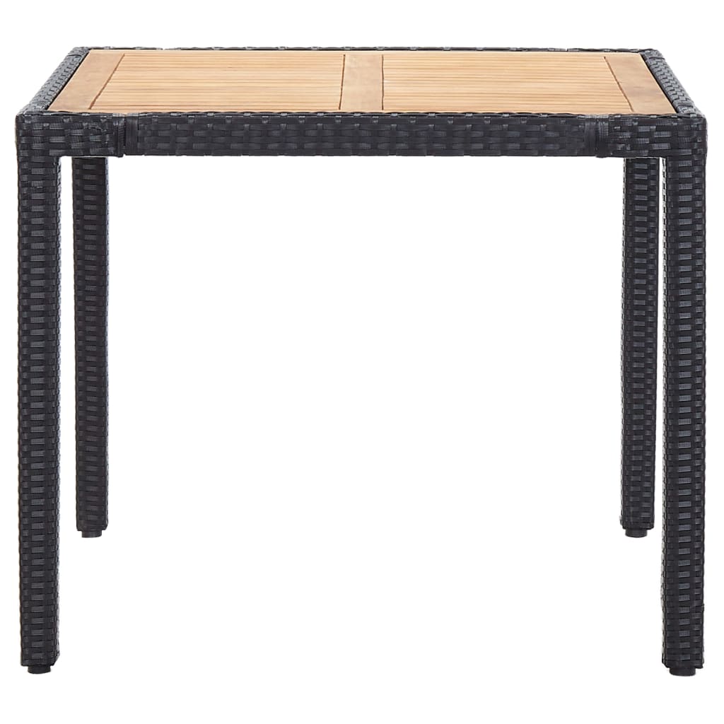 Σετ Τραπεζαρίας Εξ. Χώρου 5 τεμ. Μαύρο Συνθ. Ρατάν με Μαξιλάρια