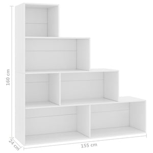 Βιβλιοθήκη/Διαχωριστικό Χώρου Λευκό 155x24x160 εκ. Επεξ. Ξύλο