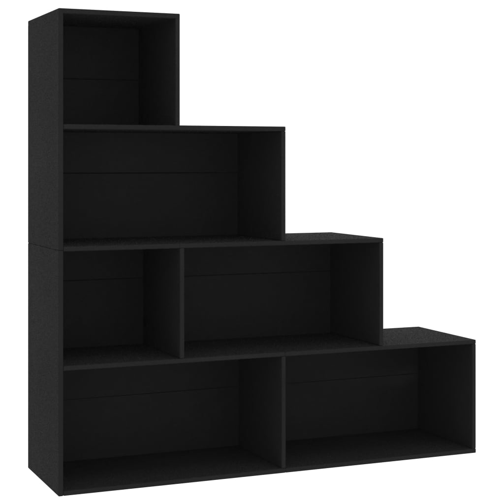 Βιβλιοθήκη/Διαχωριστικό Χώρου Μαύρο 155x24x160 εκ. Επεξ. Ξύλο - Pakobazaar