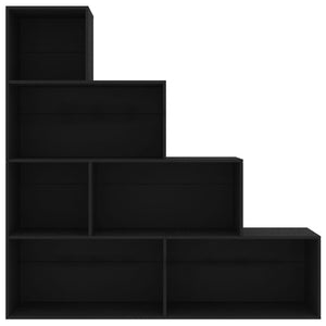 Βιβλιοθήκη/Διαχωριστικό Χώρου Μαύρο 155x24x160 εκ. Επεξ. Ξύλο - Pakobazaar