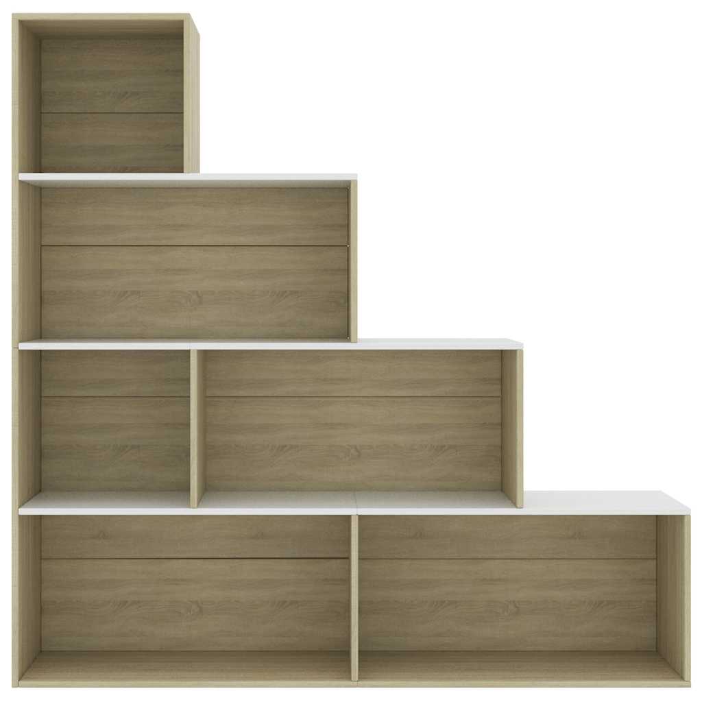 Βιβλιοθήκη/Διαχωριστικό Λευκό/Sonoma 155x24x160 εκ. Μοριοσανίδα