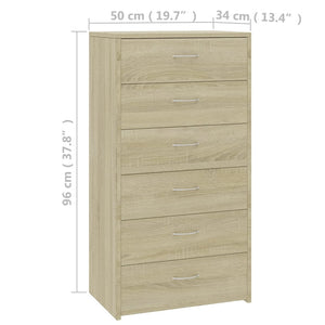 Συρταριέρα με 6 Συρτάρια Sonoma Δρυς 50x34x96 εκ. Επεξ. Ξύλο - Pakobazaar