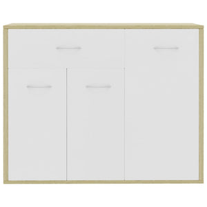 Μπουφές Λευκό / Sonoma Δρυς 88 x 30 x 70 εκ. από Επεξ. Ξύλο