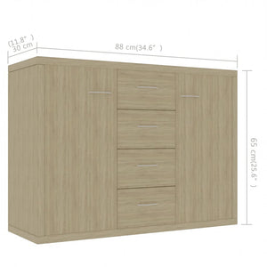 Μπουφές Sonoma Δρυς 88 x 30 x 65 εκ. από Επεξ. Ξύλο