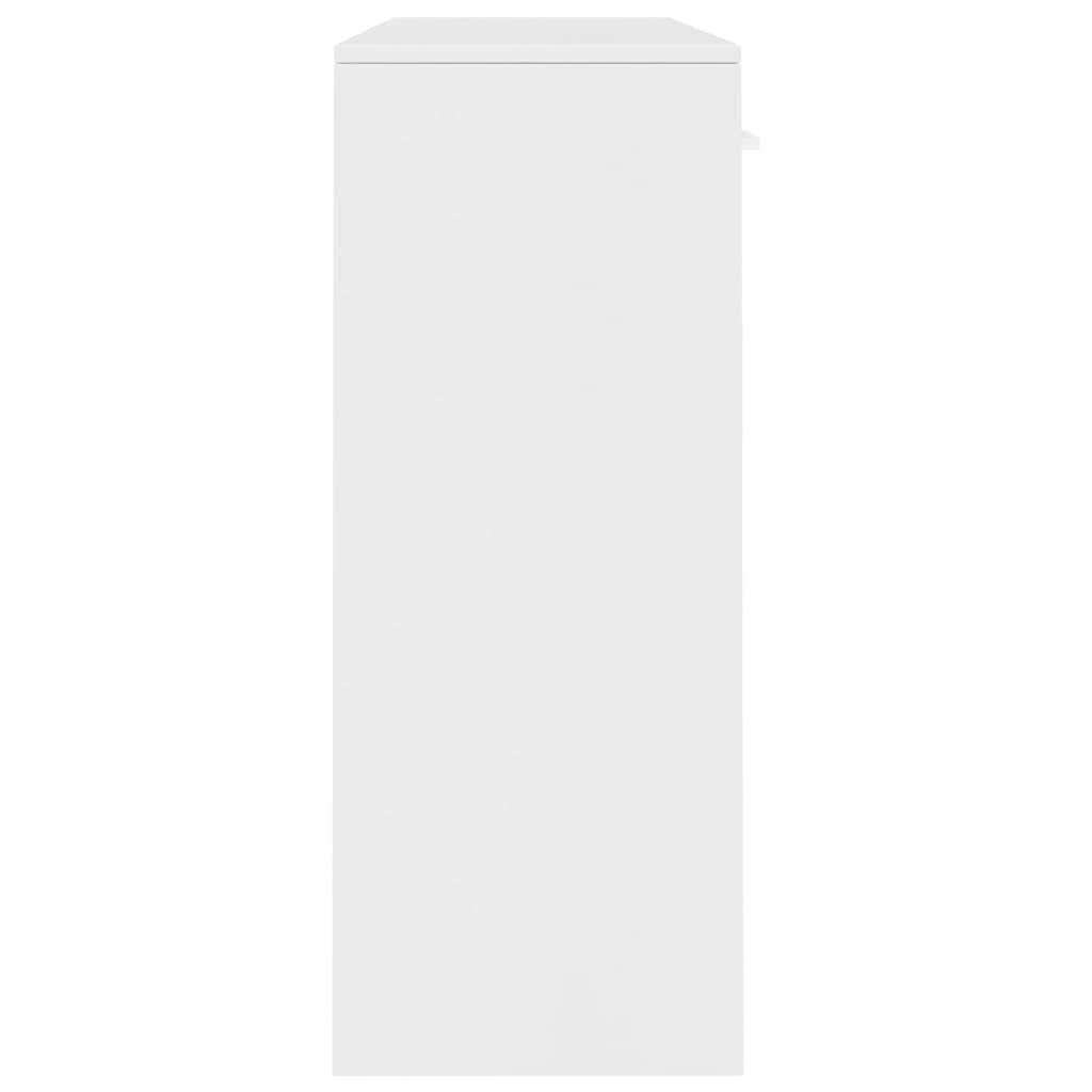 Μπουφές Λευκός 110 x 30 x 75 εκ. από Επεξ. Ξύλο