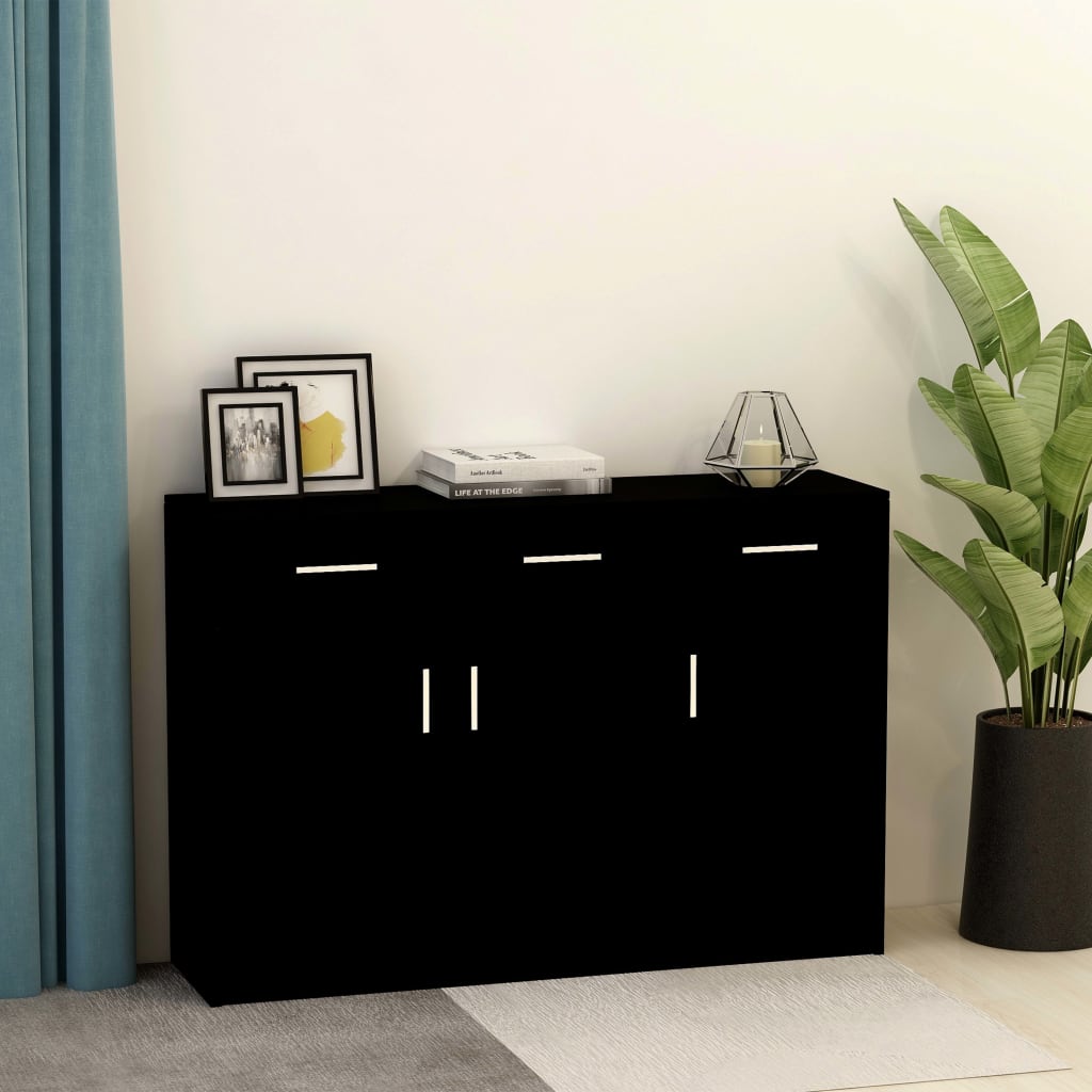 Μπουφές Μαύρος 110 x 30 x 75 εκ. από Μοριοσανίδα - Pakobazaar
