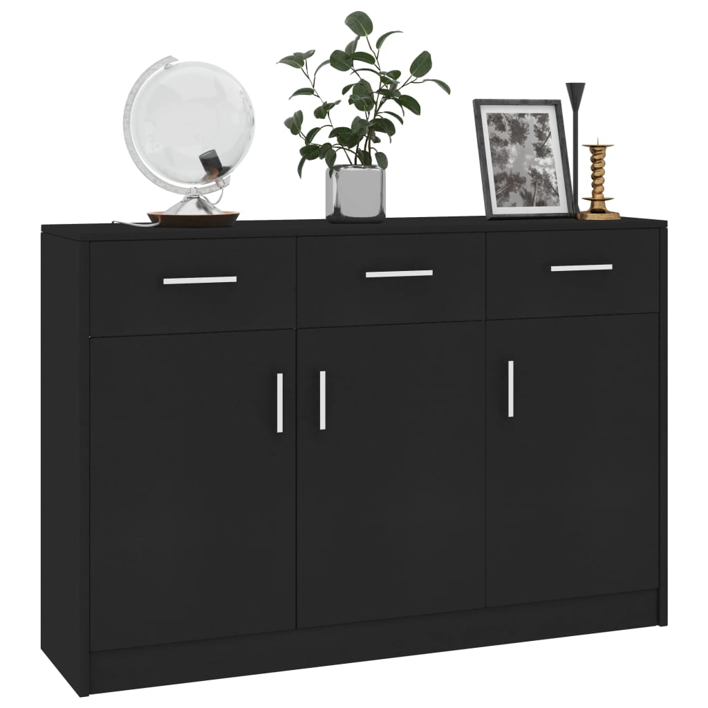 Μπουφές Μαύρος 110 x 30 x 75 εκ. από Μοριοσανίδα - Pakobazaar