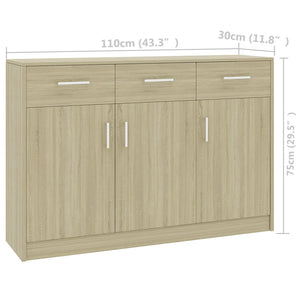 Μπουφές Sonoma Δρυς 110 x 30 x 75 εκ. από Επεξ. Ξύλο