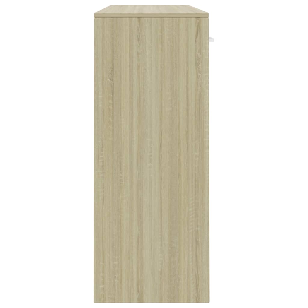 Μπουφές Λευκό / Sonoma Δρυς 110 x 30 x 75 εκ. από Μοριοσανίδα