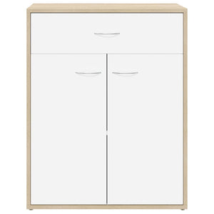 Ντουλάπι Λευκό / Sonoma Δρυς 60 x 30 x 75 εκ. από Μοριοσανίδα