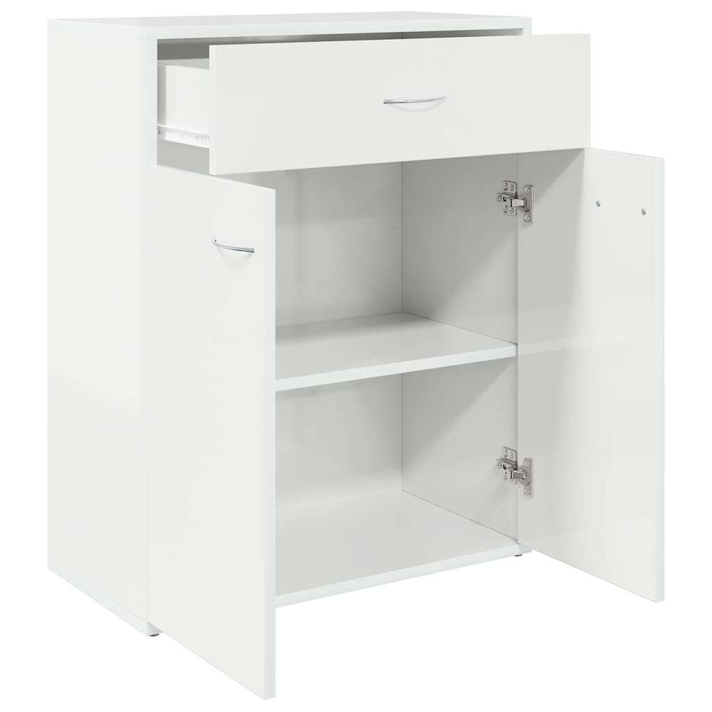 Ντουλάπι Γυαλιστερό Λευκό 60 x 30 x 75 εκ. από Επεξ. Ξύλο
