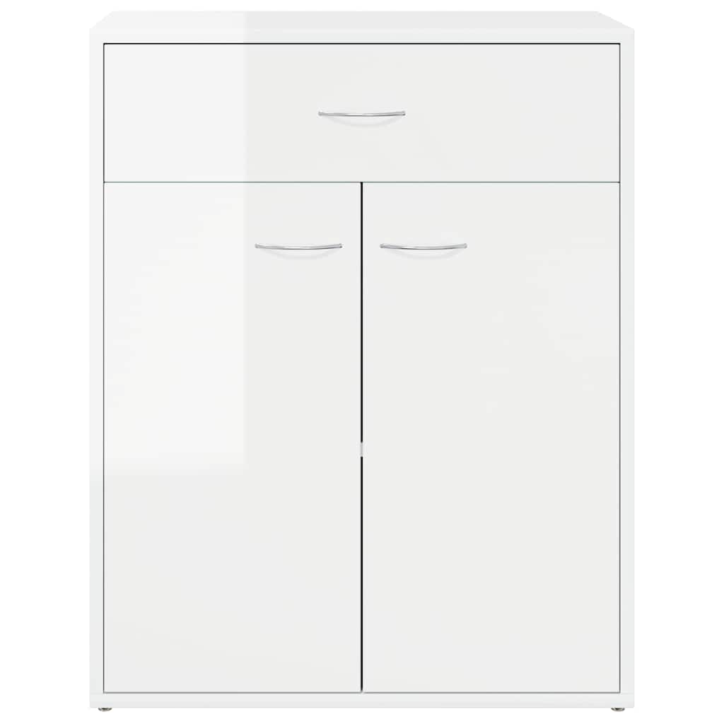 Ντουλάπι Γυαλιστερό Λευκό 60 x 30 x 75 εκ. από Επεξ. Ξύλο