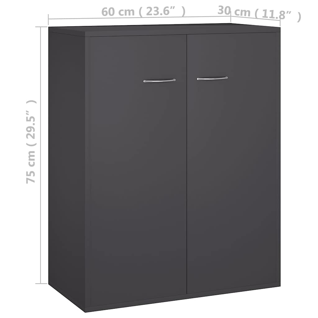 Ντουλάπι Γκρι 60 x 30 x 75 εκ. από Επεξ. Ξύλο