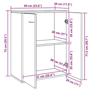 Ντουλάπι Sonoma Δρυς 60 x 30 x 75 εκ. από Επεξ. Ξύλο