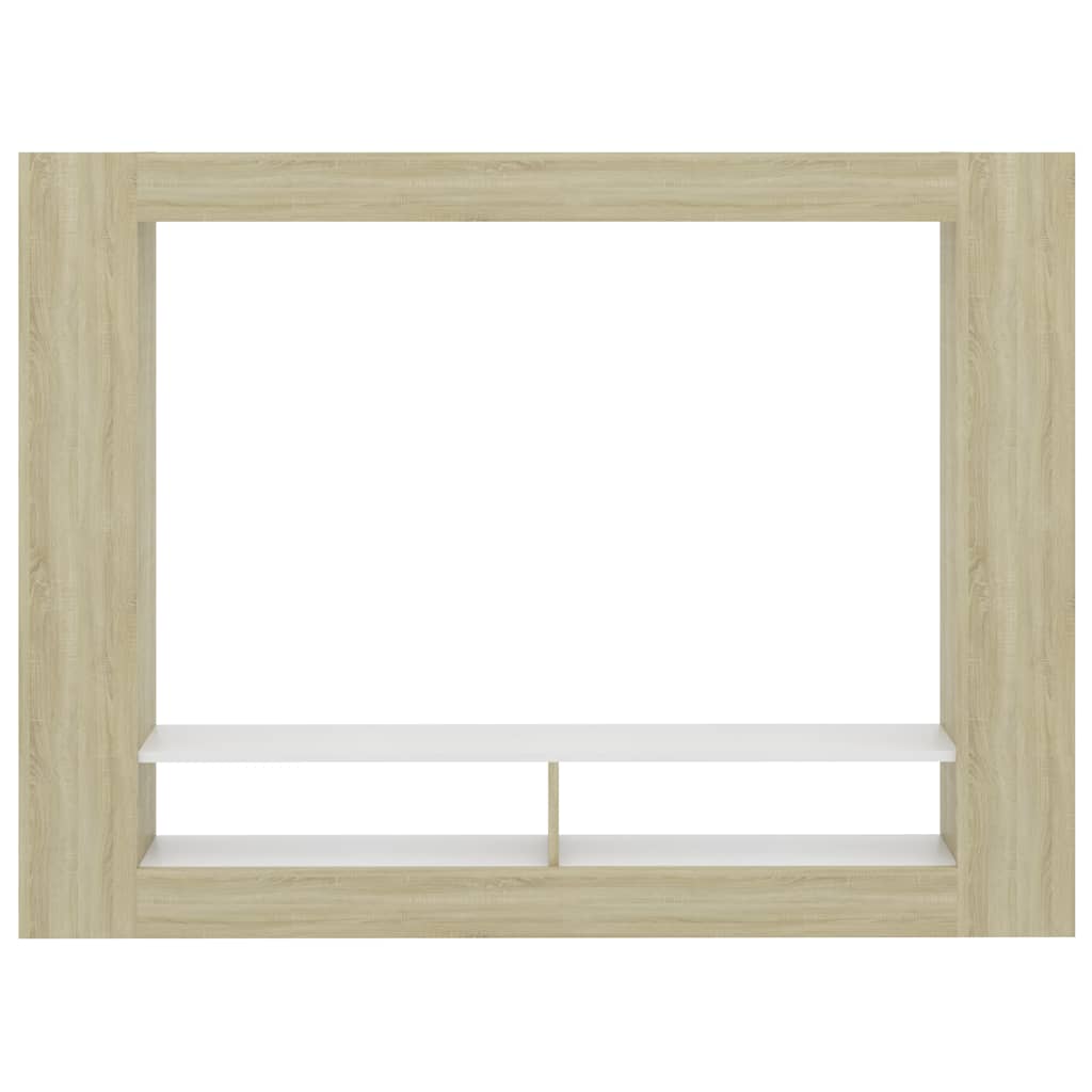 Έπιπλο Τηλεόρασης Λευκό/Sonoma Δρυς 152x22x113 εκ. Επεξ. Ξύλο