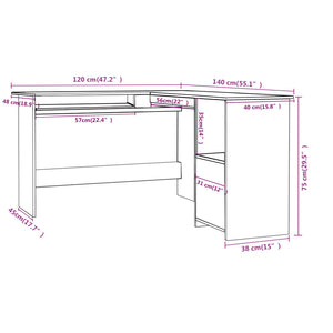 Γραφείο Γωνιακό Sonoma Δρυς 120 x 140 x 75 εκ. από Επεξ. Ξύλο - Pakobazaar