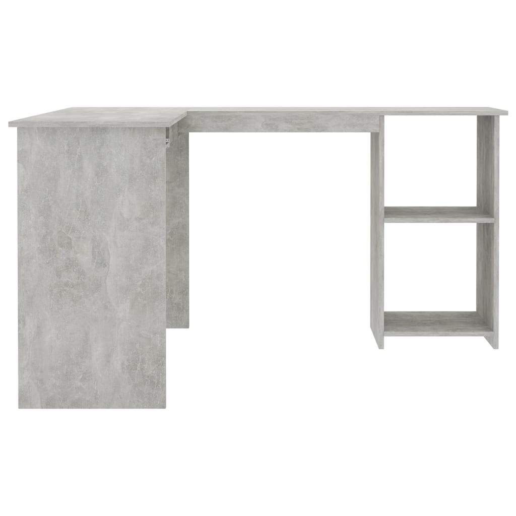 Γραφείο Γωνιακό Γκρι Σκυροδέματος 120x140x75 εκ. Επεξ. Ξύλο