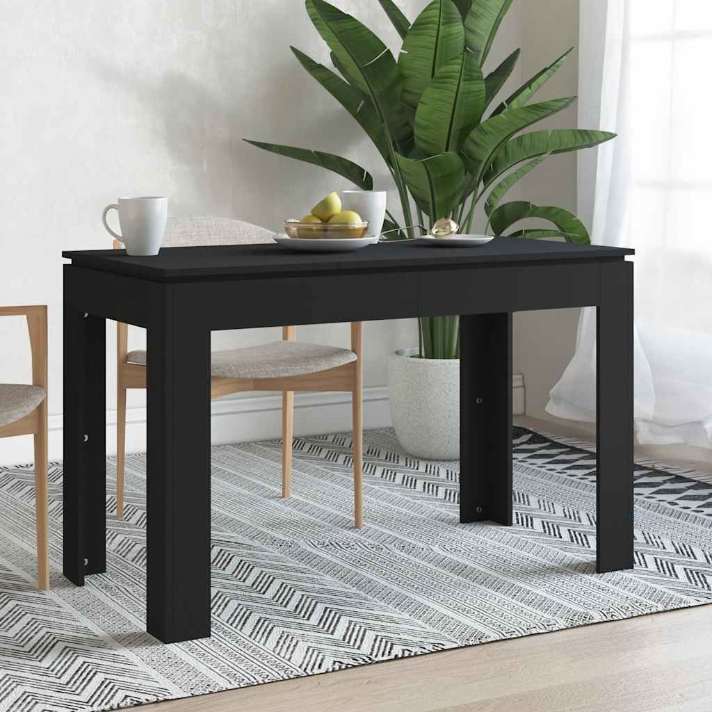 Τραπεζαρία Μαύρη 120 x 60 x 76 εκ. από Επεξ. Ξύλο