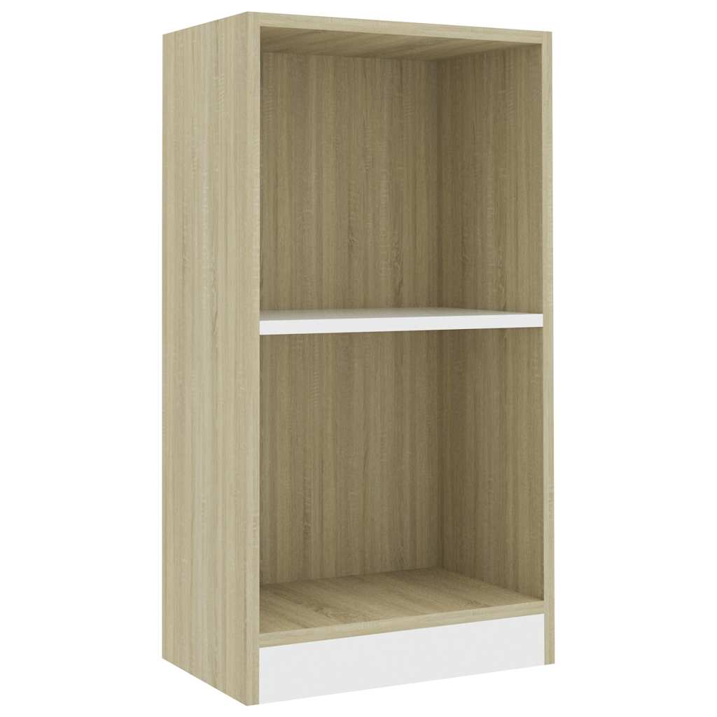 Βιβλιοθήκη Λευκό/Sonoma Δρυς 40 x 24 x 75 εκ. από Μοριοσανίδα