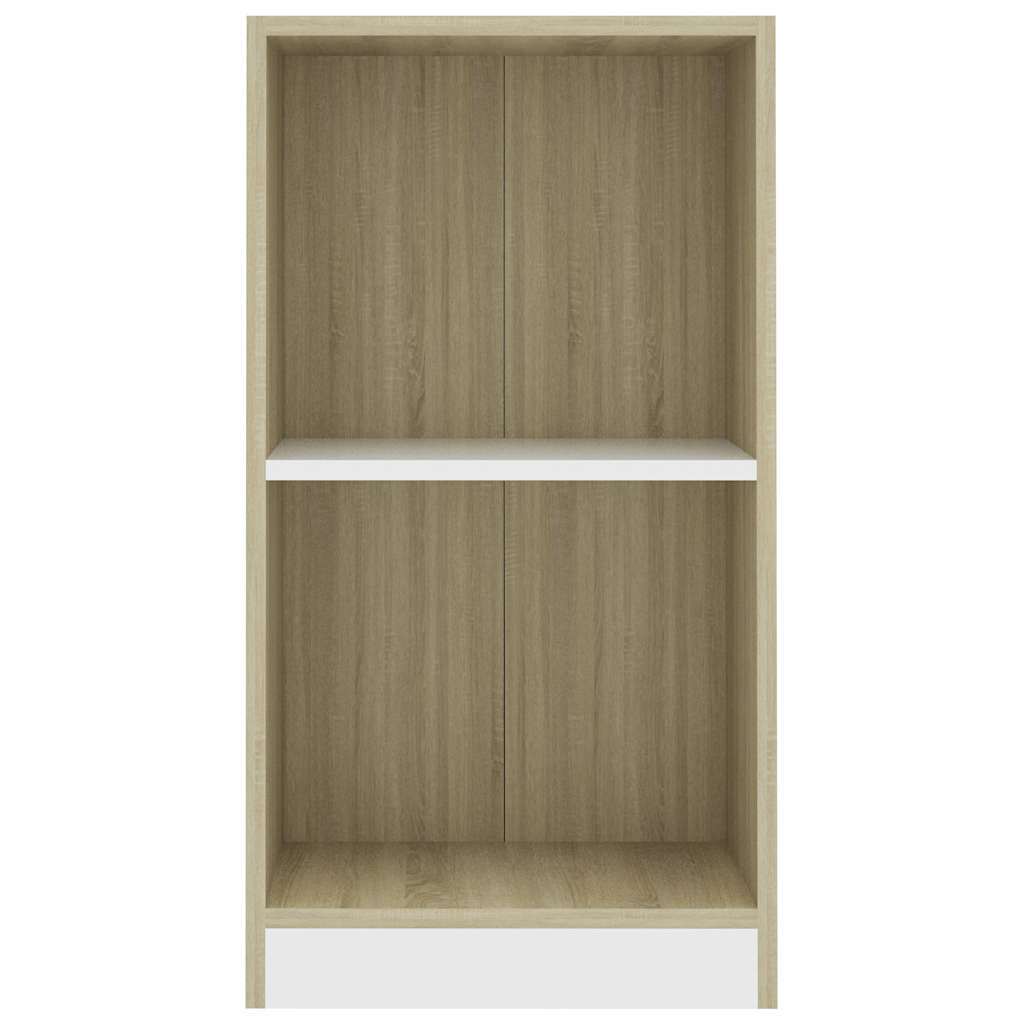 Βιβλιοθήκη Λευκό/Sonoma Δρυς 40 x 24 x 75 εκ. από Μοριοσανίδα