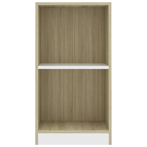 Βιβλιοθήκη Λευκό/Sonoma Δρυς 40 x 24 x 75 εκ. από Μοριοσανίδα