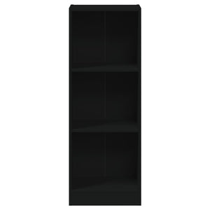 Βιβλιοθήκη με 3 Ράφια Μαύρη 40x24x109 εκ. Επεξεργασμένο Ξύλο