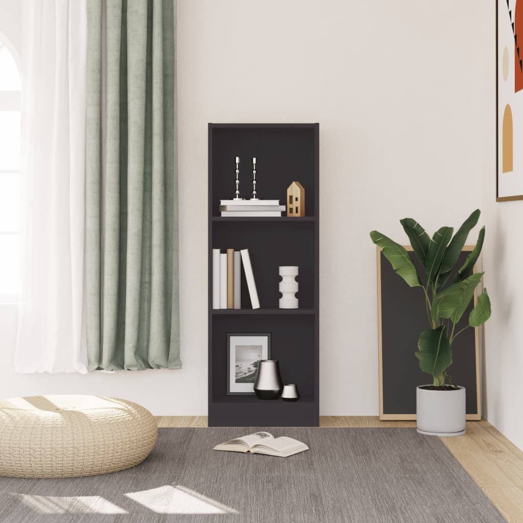 Βιβλιοθήκη με 3 Ράφια Λευκή 40x24x109 εκ. Επεξεργασμένο Ξύλο