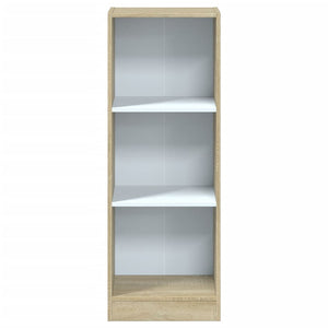 Βιβλιοθήκη με 3 Ράφια Λευκό/Sonoma 40x24x109 εκ. Επεξεργ. Ξύλο