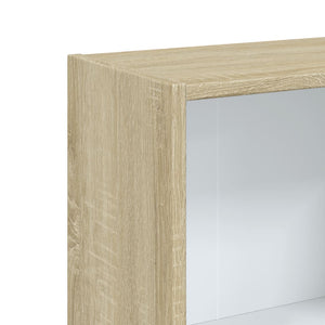 Βιβλιοθήκη με 3 Ράφια Λευκό/Sonoma 40x24x109 εκ. Επεξεργ. Ξύλο