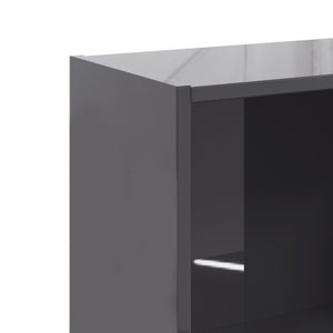 Βιβλιοθήκη με 3 Ράφια Γυαλ. Γκρι 40x24x109 εκ. Επεξεργ. Ξύλο