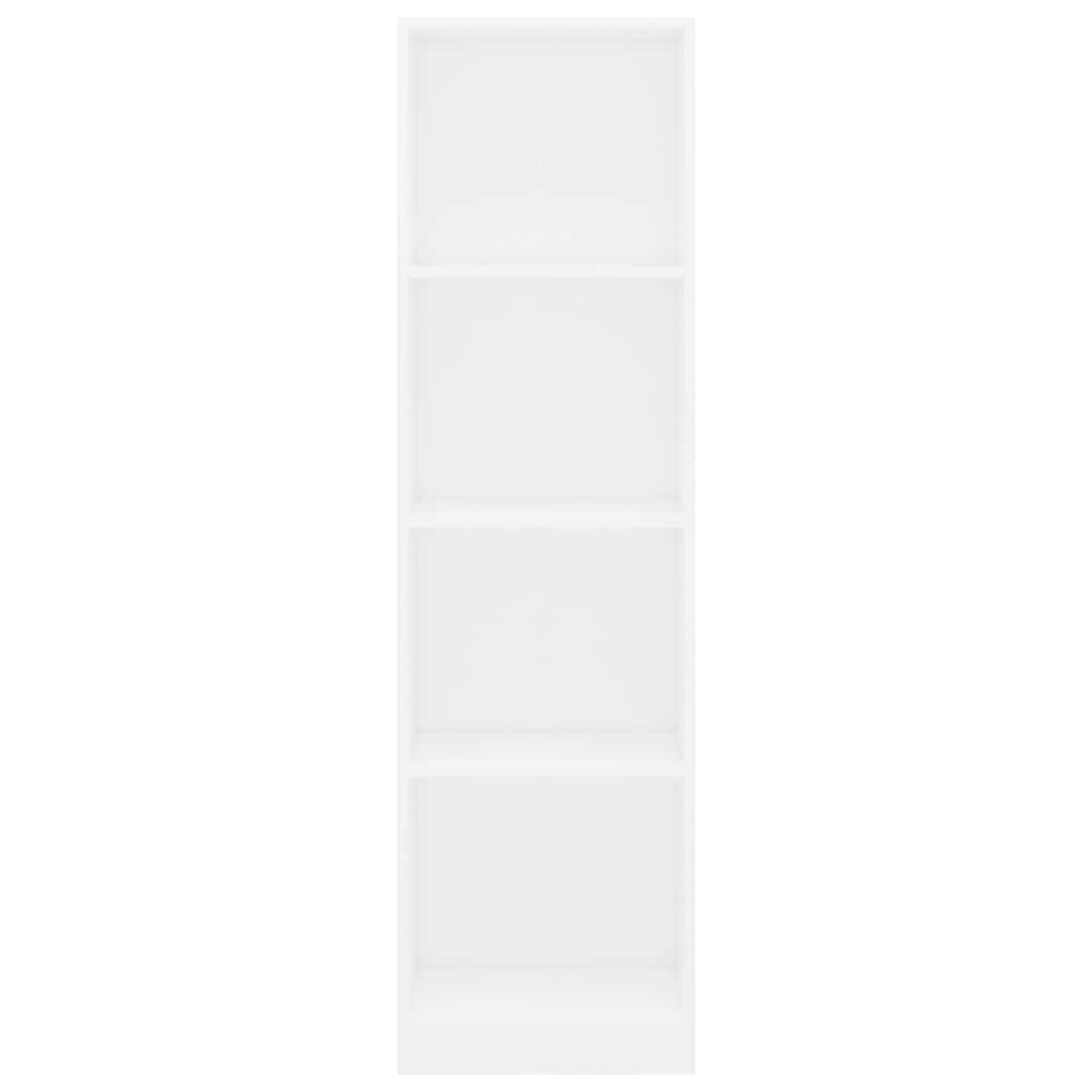 Βιβλιοθήκη με 4 Ράφια Λευκή 40 x 24 x 142 εκ. από Επεξ. Ξύλο