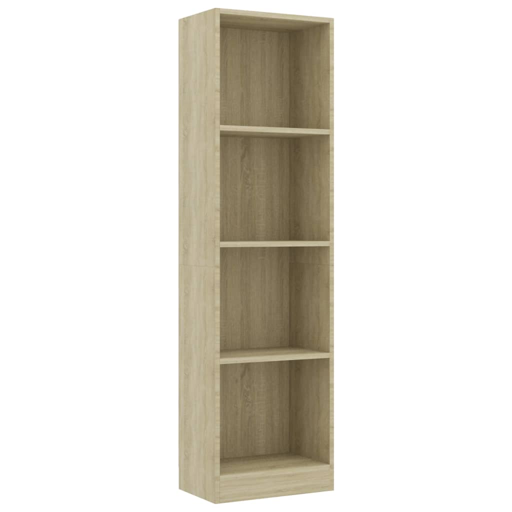 Βιβλιοθήκη με 4 Ράφια Sonoma Δρυς 40x24x142 εκ. Επεξ. Ξύλο