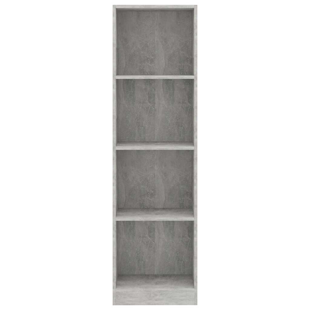 Βιβλιοθήκη με 4 Ράφια Γκρι Σκυροδέμ. 40x24x142 εκ. Επεξ. Ξύλο
