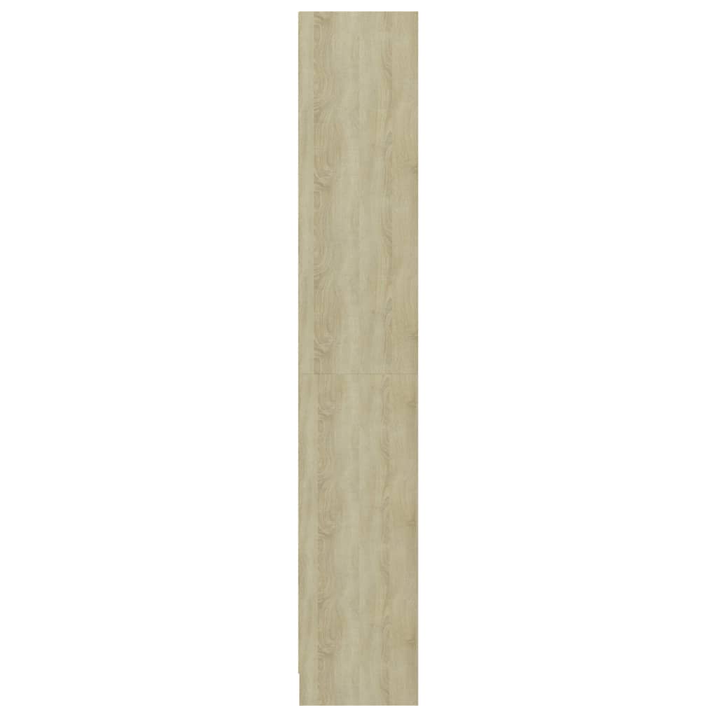 Βιβλιοθήκη με 4 Ράφια Λευκό/Sonoma 40x24x142 εκ. Επεξ. Ξύλο - Pakobazaar
