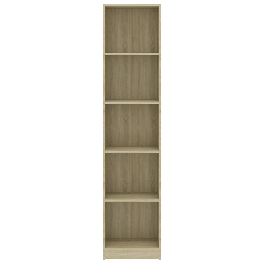 Βιβλιοθήκη με 5 Ράφια Sonoma Δρυς 40x24x175 εκ. Επεξ. Ξύλο