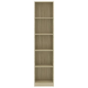 Βιβλιοθήκη με 5 Ράφια Sonoma Δρυς 40x24x175 εκ. Επεξ. Ξύλο