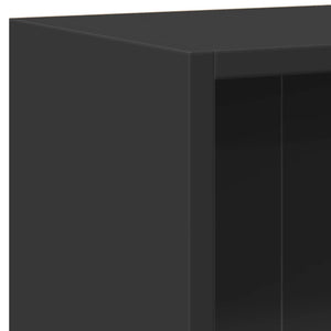 Βιβλιοθήκη Μαύρη 60 x 24 x 76 εκ. από Επεξεργασμένο Ξύλο