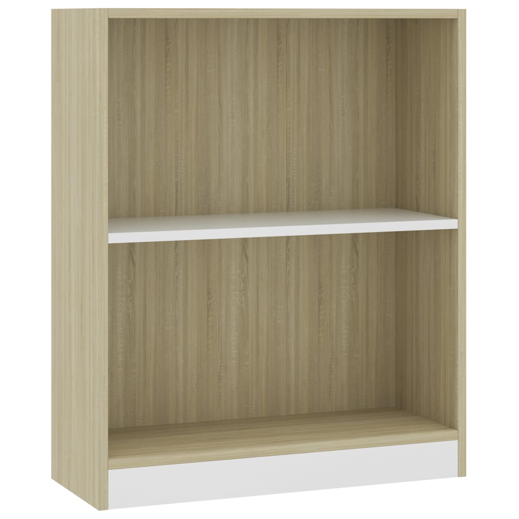 Βιβλιοθήκη Λευκή/Sonoma Δρυς 60x24x76 εκ. Επεξεργασμένο Ξύλο
