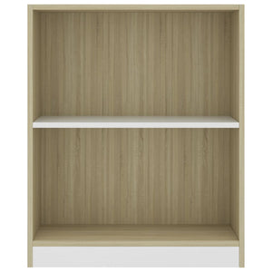 Βιβλιοθήκη Λευκή/Sonoma Δρυς 60x24x76 εκ. Επεξεργασμένο Ξύλο