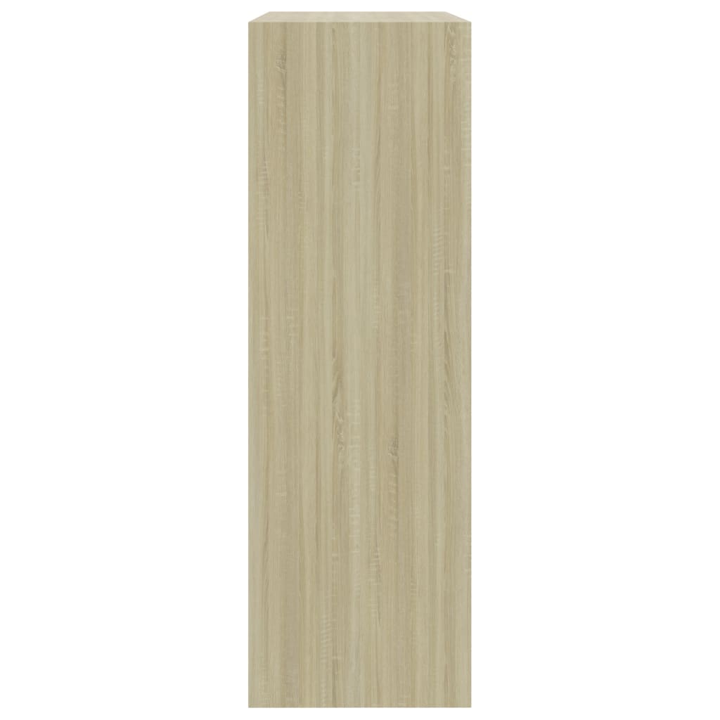 Βιβλιοθήκη Λευκή/Sonoma Δρυς 60x24x76 εκ. Επεξεργασμένο Ξύλο