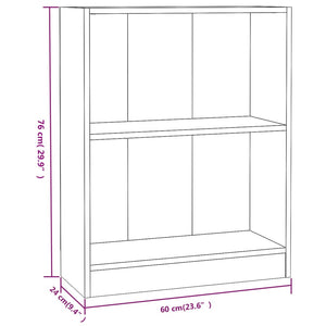 Βιβλιοθήκη Λευκή/Sonoma Δρυς 60x24x76 εκ. Επεξεργασμένο Ξύλο