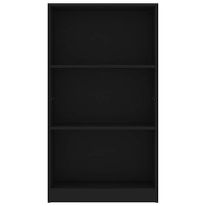 Βιβλιοθήκη με 3 Ράφια Μαύρη 60x24x109 εκ. Επεξεργασμένο Ξύλο