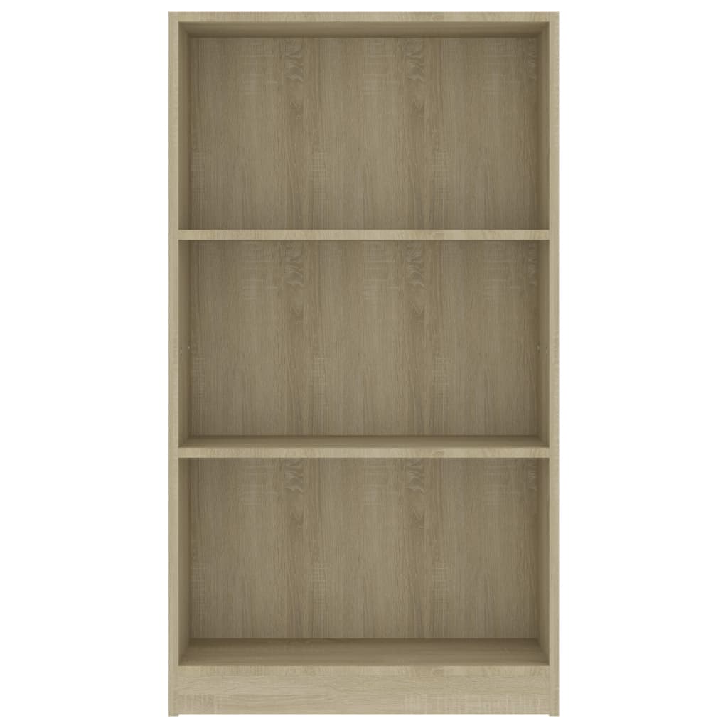 Βιβλιοθήκη με 3 Ράφια Sonoma Δρυς 60x24x109 εκ. Επεξεργ. Ξύλο