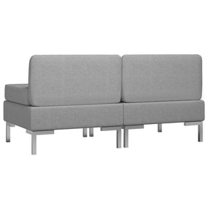 Μεσαίοι Καναπέδες Τμηματικοί 2 τεμ. Αν. Γκρι Ύφασμα + Μαξιλάρια