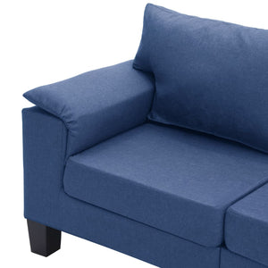 Καναπές Τετραθέσιος Μπλε Υφασμάτινος