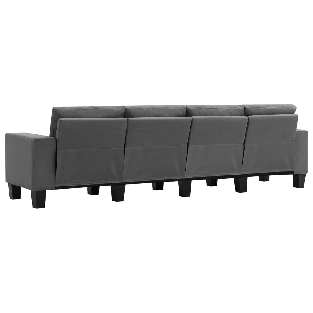 Καναπές Τετραθέσιος Σκούρο Γκρι Υφασμάτινος